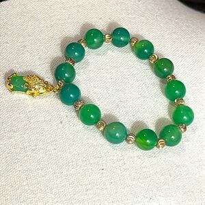 Lucky Animal Pixiu Charm Stone Beaded Bracelet